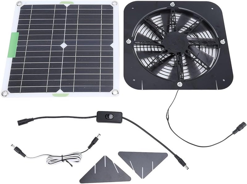 Solar Exhaust Fan 100W 13.5 Inch Monocrystalline Silicon ABS Material for Greenhouse Ventilation - Image 2