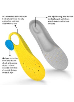 KASTWAVE Memory Foam Insoles, PU Sport Insoles, Comfortable Breathable, Shock Absorption Arch Support Insoles (Men 38-42.5/ Women 37-42)  - Image 3