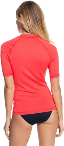 Roxy Womens Whole Hearted Short Sleeve Rashguard UPF 50 Sun Protection Quick Dry Swim Shirt for Surfing and Outdoor Activities Cayenne Small - Image 3