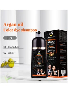 HAPPY DAYS Argan Hair Color Shampoo Natural Black 420ml  - Image 2
