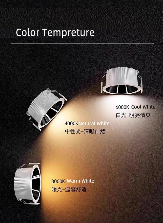 إضاءة سبوت LED 7 وات مع سائق منفصل AC85-265V، ضوء لوحة السقف السطحي أبيض (عبوة من قطعتين) - Image 3