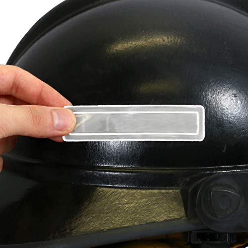 MyHardHatStickers Silver Retro Reflective Hard Hat Stickers - 1" x 4", Pack of 16, Durable Helmet Stickers for Construction & Safety, High Visibility Helmet Strips, Fire Helmet Decals, Strong Adhesive - Image 3