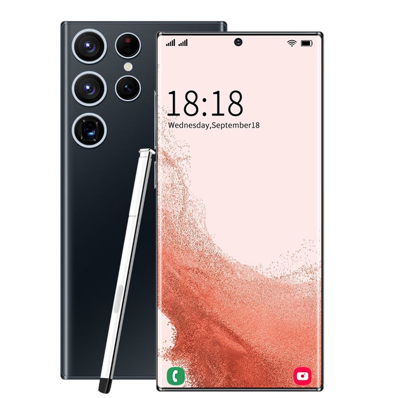 Generic (Unbranded) هاتف ذكي S22ultra بحجم 6.5 بوصة HD MTK6580P رباعي النواة 2GB RAM 16GB ROM مع التعرف على الوجه أندرويد 8.1 باللون الأسود قابس أمريكي - Image 1