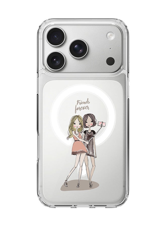 Classic Clear MagSafe Case for iPhone 17 Pro , Hybrid Soft Case Flexible Edges Anti Drop TPU PC Gel Thin Transparent Cover [ Designed for iPhone 17 Pro ] - Friends Forever