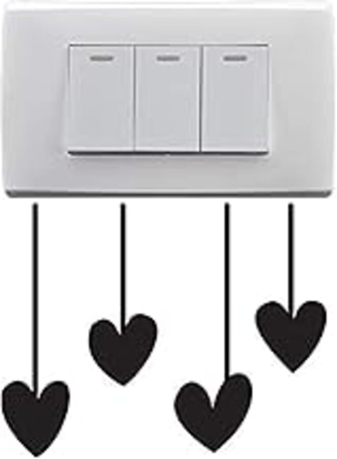 Wall Sticker - Light Switch - Four hanging harts