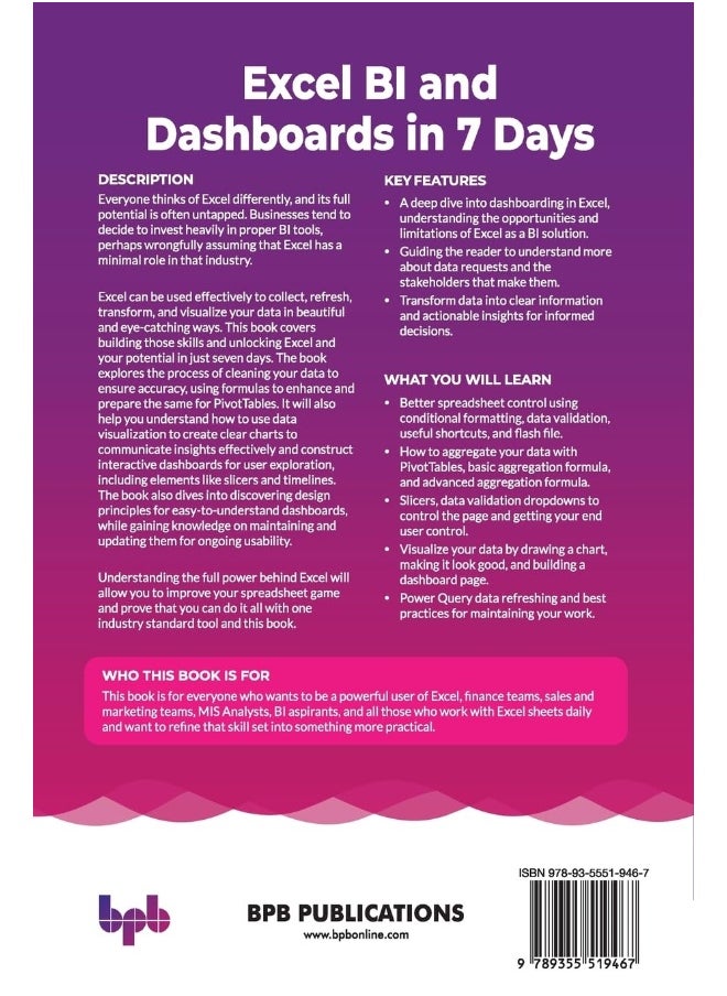 Excel BI and Dashboards in 7 Days: Build interactive dashboards for powerful data vis  - Image 2