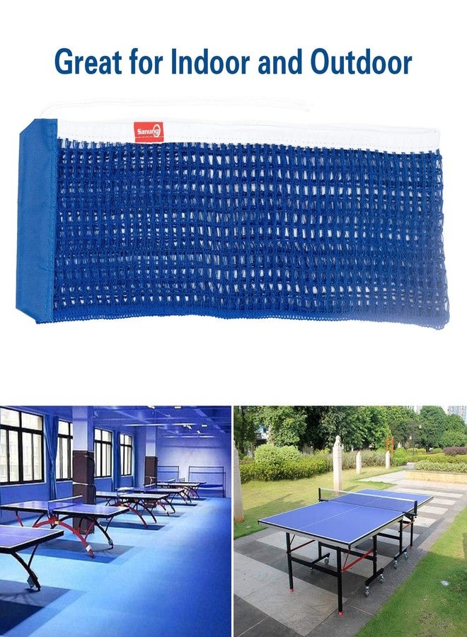Sanung C-X2 Table Tennis Net for Any Standard Table,Professional Ping Pong Net with 2 Chains for Training Competition Thick Adjustable Tension Indoor Outdoor,Royal Blue - Image 2