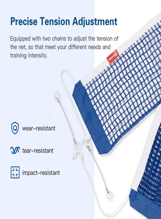 Sanung C-X2 Table Tennis Net for Any Standard Table,Professional Ping Pong Net with 2 Chains for Training Competition Thick Adjustable Tension Indoor Outdoor,Royal Blue - Image 3