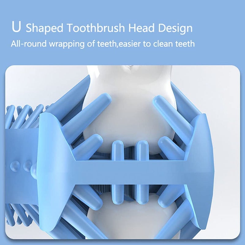 Spefez 2 Pack U-Shaped Toothbrush for Kids,Ages 2-12,Manual Training,Food Grade Soft Silicone Brush Head,360° Oral Teeth Cleaning Design for Toddlers and Children,Multi Color (2 Pis Combo) - Image 5