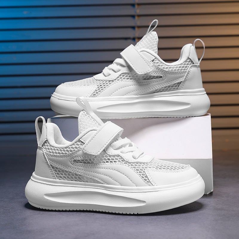 Children'S White Sneaker Boys White Shoes Mesh Breathable Student Kindergarten Wave Shoes Women'S Shoes White Shoes Sneakers - Image 1