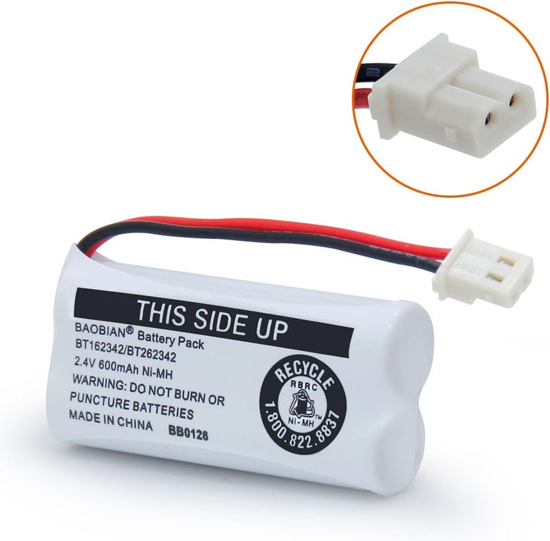 BAOBIAN BT162342/BT262342 Cordless Phone Batteries BT183342/BT283342 BT166342/BT266342 CS6114 CS6419 CS6719 EL52300 CL80111 2.4V 600mah Ni-Mh (3 Pack) - Image 3
