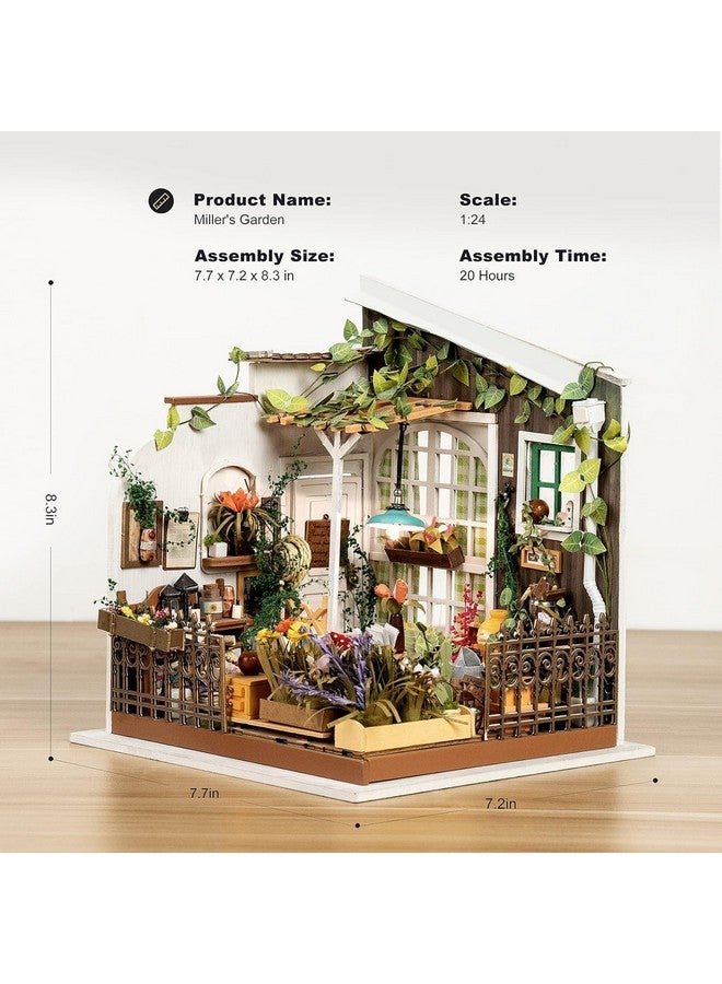 Rolife Rolife DIY Miniature House Kit Miller's Garden, Tiny House Kit for Adults to Build, Mini House Making Kit with Furnitures, Halloween/Christmas Decorations/Gifts for Family Friends (Miller's Garden) - Image 4