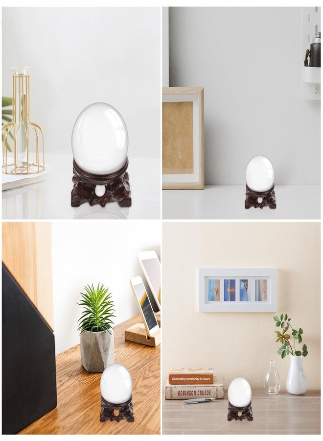 PRETYZOOM Solid Wood Bracket 2Pcs Crystal Ball Display Stand with Retro Style Wooden Base for Home Decor Sphere and Gourd Display - Image 4