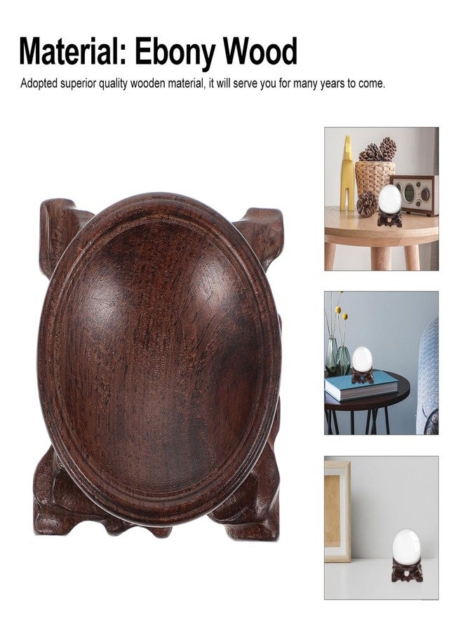 PRETYZOOM Solid Wood Bracket 2Pcs Crystal Ball Display Stand with Retro Style Wooden Base for Home Decor Sphere and Gourd Display - Image 5