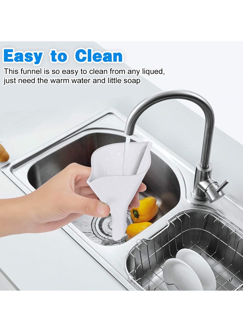 قمع مطبخي قابل للطي، تصميم قابل للطي لتسهيل ملء الزجاجات ونقل السوائل، مصنوع من مواد غذائية، مثالي للبودرة، أداة مطبخ فعّالة - Image 3