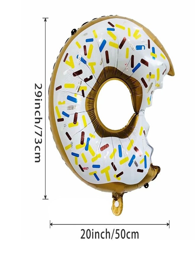 Lamantery Donut Foil Balloon Doughnut Mylar Balloons Sweet Candy Balloon for Baby Shower Party Decoration White 6pcs - Image 4