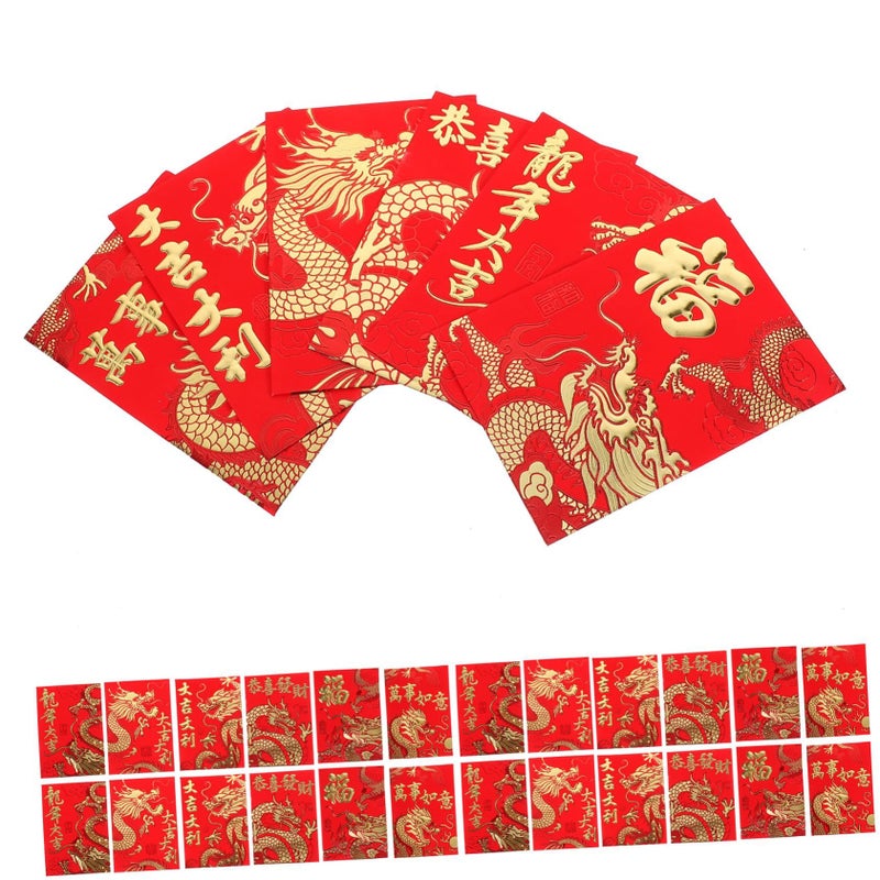 60 Pieces Chinese Red Envelope Lucky Money Bags Paper Material Mixed Style For Lunar New Year Dragon Birthday Gift - Image 2