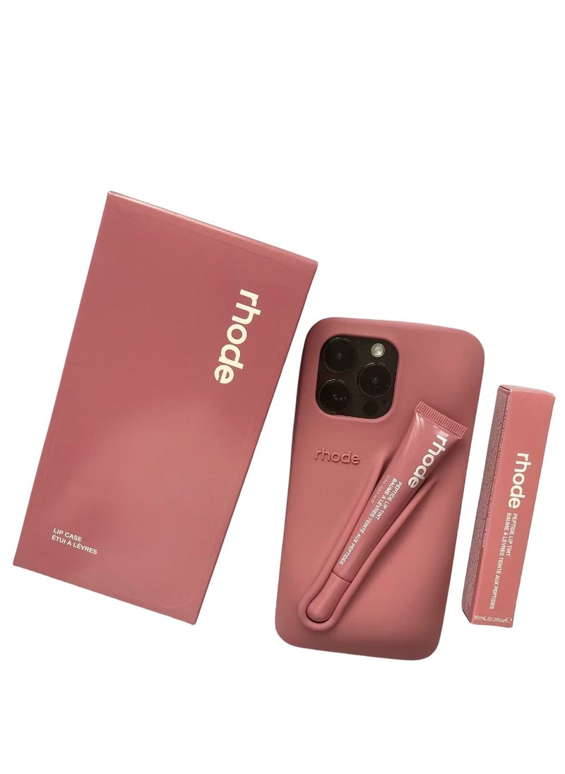 rhode Silicone Lip Holder for Cell Phone, Lip Gloss Adhesive Sleeve for Phone, Lip Holder Stick-on Phone Case, Back Stick On Holder for iPhone Phonesï¼SALTY TANï¼ - Image 1