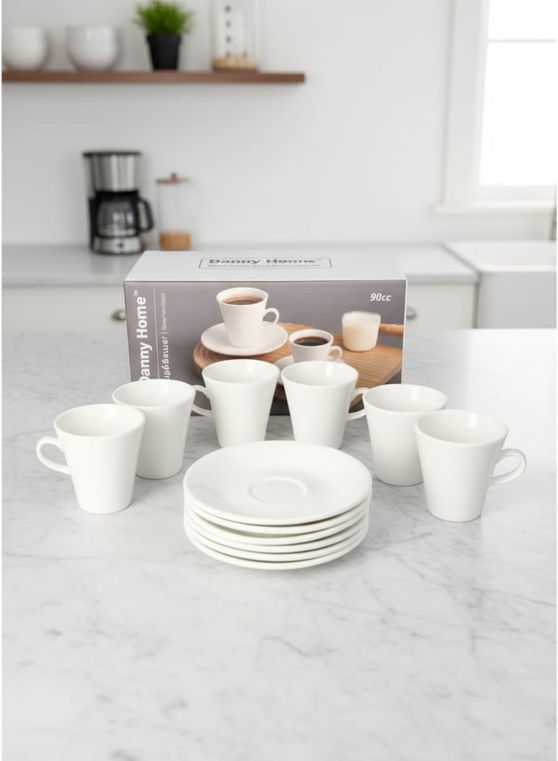 داني هوم كوب إسبرسو مع صحن 80 مل، 12 قطعة - Image 1