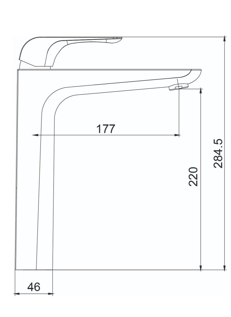 HESANIT HESANIT Elite Single Lever High Bathroom Faucet With Pop Up Waste White Gold - 7007WG  - Image 2