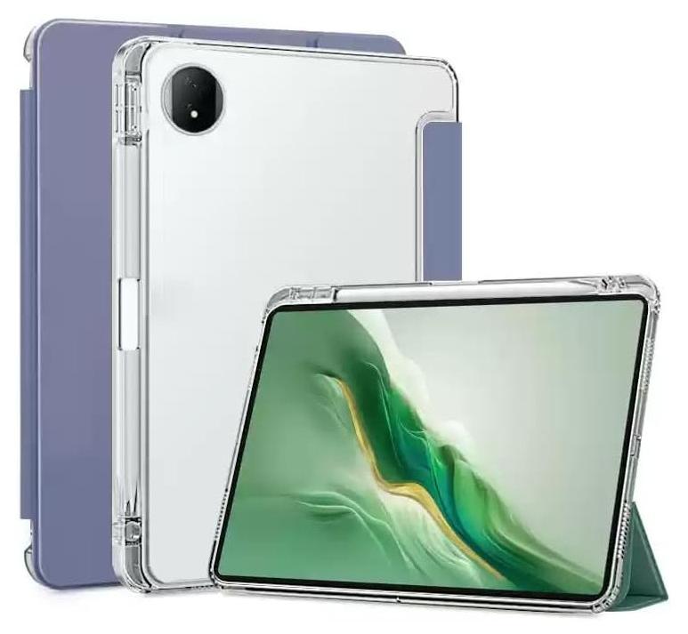 حافظة شفافة قابلة للتوافق مع جهاز Honor MagicPad 2 2024 (12.3 بوصة) من سلسلة Unid ثلاثية الطي مع حامل قلم ووظيفة النوم التلقائي لجهاز Magic Pad 2 12.3" (لافندر)