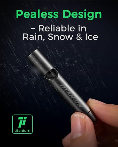 IUMIUN Titanium Pealess Emergency Whistle, 120-130dB High Frequency Safety Survival Whistle for Hiking Camping Boating Dog Training - Image 4