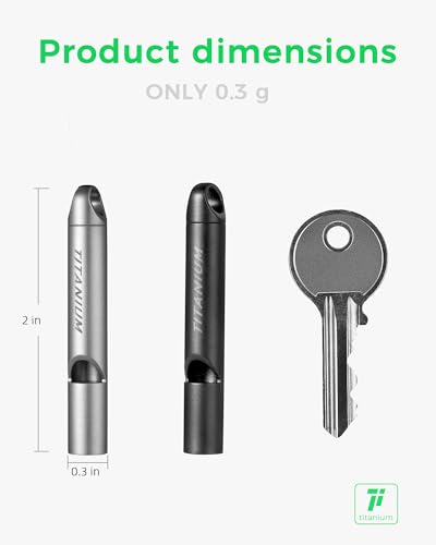 IUMIUN Titanium Pealess Emergency Whistle, 120-130dB High Frequency Safety Survival Whistle for Hiking Camping Boating Dog Training - Image 2