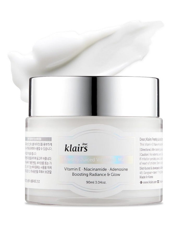 Klairs - Freshly Juiced Vitamin E Mask, Moisturizer, Brightening Effect With Viatmin C, Niacinamide, Adenosine, 90Ml - Image 1