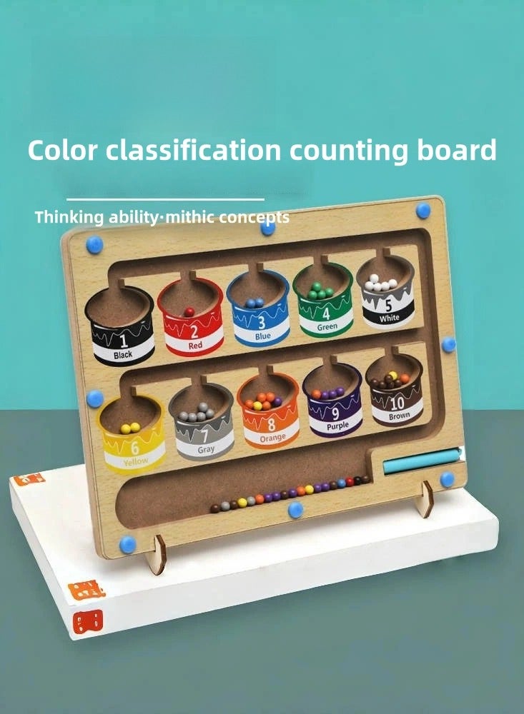 Magnetic Color and Number Maze Wooden Sorting and Counting Board Montessori Matching Toys Magnet Puzzle Game For Preschoolers Kids Boys Girls Ages 3+ - Image 4