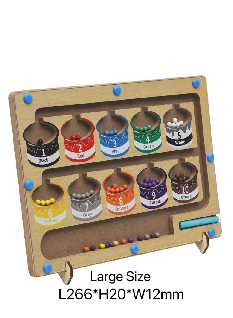 Magnetic Color and Number Maze Wooden Sorting and Counting Board Montessori Matching Toys Magnet Puzzle Game For Preschoolers Kids Boys Girls Ages 3+ - Image 2