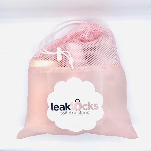 Rinseroo LeakLocks® Toiletry Skins 4-Pack w/Travel Bag. Elastic Sleeve for Leak-Proofing Travel Container in Luggage. Fits Standard/Travel Sized Toiletries. Reusable Accessory for Travel Bag Suitcase/Carry-on - Image 4