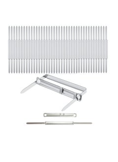 100 Sets Prong Fasteners for Standard 2 Hole Punch,  Metal Prong Paper Fastener 2.75 Inch, Compressor for Paper File Folder, Box of 100 Complete Sets Silver