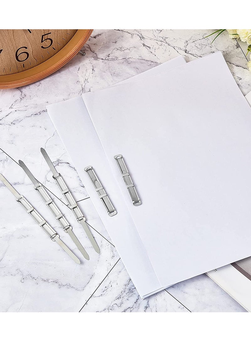 SYOSI - 100 Sets Prong Fasteners for Standard 2 Hole Punch,  Metal Prong Paper Fastener 2.75 Inch, Compressor for Paper File Folder, Box of 100 Complete Sets Silver - Image 1