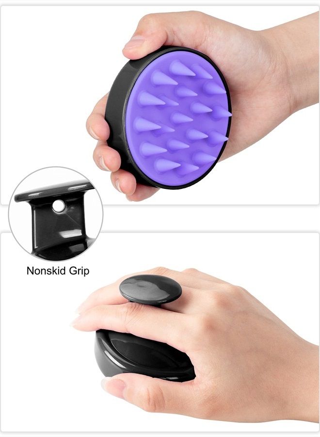 Heeta Hair Scalp Massager, Scalp Scrubber with Soft Silicone Bristles for Hair Growth & Dandruff Removal, Hair Shampoo Brush for Scalp Exfoliator, Black - Image 2