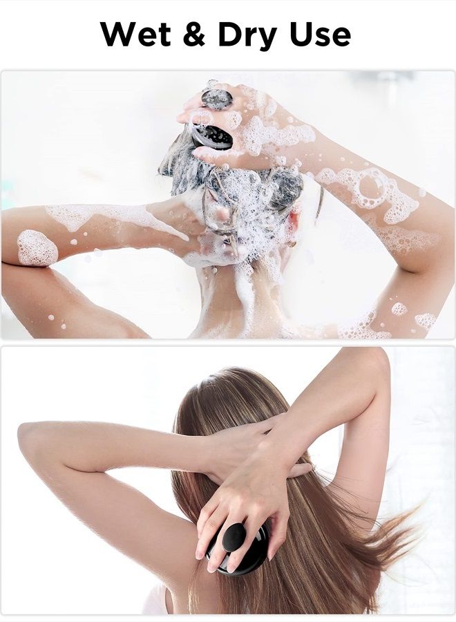 Heeta Hair Scalp Massager, Scalp Scrubber with Soft Silicone Bristles for Hair Growth & Dandruff Removal, Hair Shampoo Brush for Scalp Exfoliator, Black - Image 5