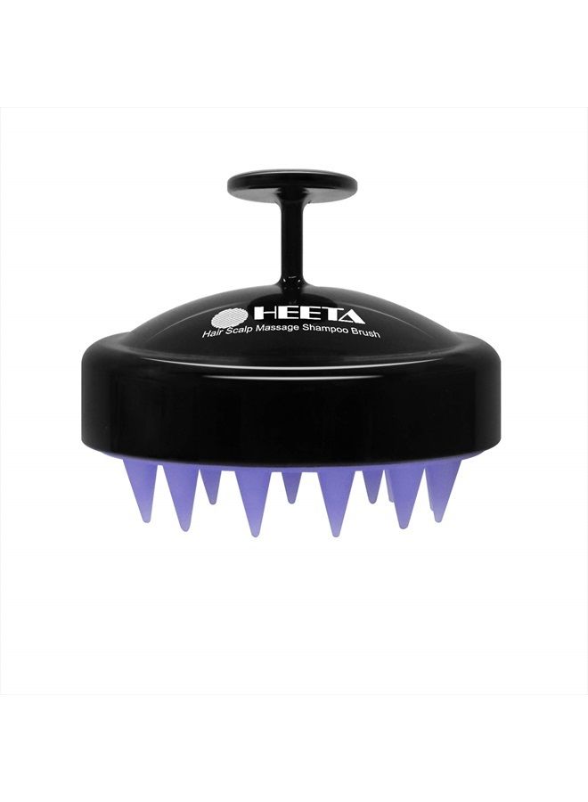 Heeta Hair Scalp Massager, Scalp Scrubber with Soft Silicone Bristles for Hair Growth & Dandruff Removal, Hair Shampoo Brush for Scalp Exfoliator, Black - Image 1