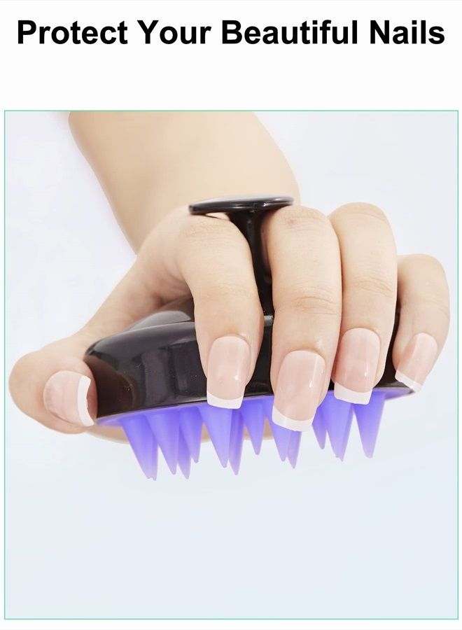 Heeta Hair Scalp Massager, Scalp Scrubber with Soft Silicone Bristles for Hair Growth & Dandruff Removal, Hair Shampoo Brush for Scalp Exfoliator, Black - Image 4