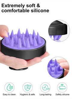 Heeta Hair Scalp Massager, Scalp Scrubber with Soft Silicone Bristles for Hair Growth & Dandruff Removal, Hair Shampoo Brush for Scalp Exfoliator, Black  - Image 3