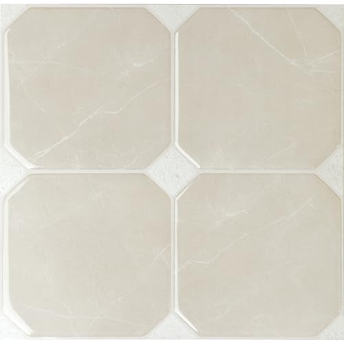SMART TILES Peel and Stick Backsplash 5 Sheets of 775 x 775 Betera Beige 3D Adhesive Peel and Stick Tile Backsplash for Kitchen Bathroom Wall Tile - Image 1