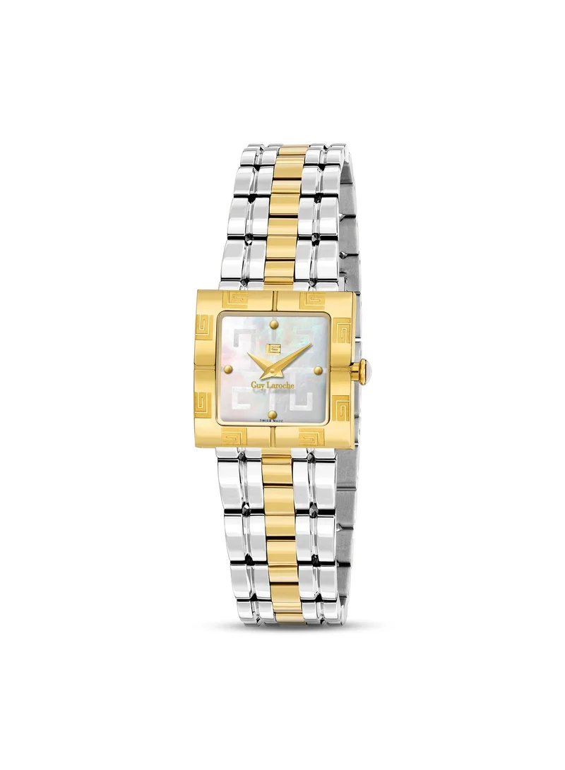 Guy Laroche Camille Silver and Gold Stainless Steel Bracelet Swiss Watch for Women 23mm