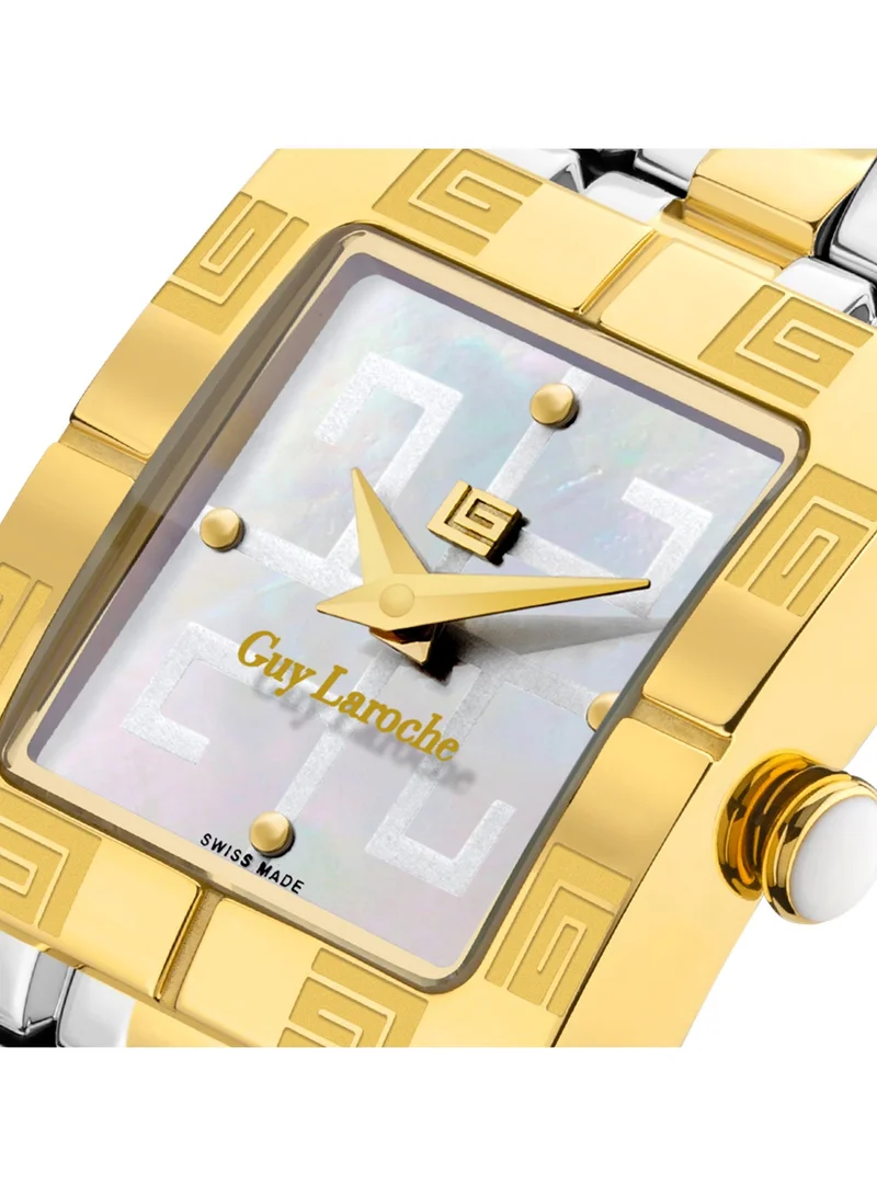 Guy Laroche  Camille Silver and Gold Stainless Steel Bracelet Swiss Watch for Women 23mm for Women | Best Price UAE