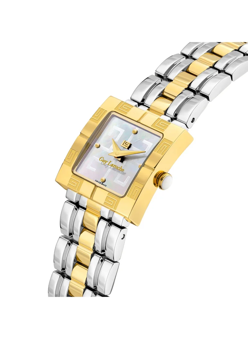 Guy Laroche Camille Silver and Gold Stainless Steel Bracelet Swiss Watch for Women 23mm