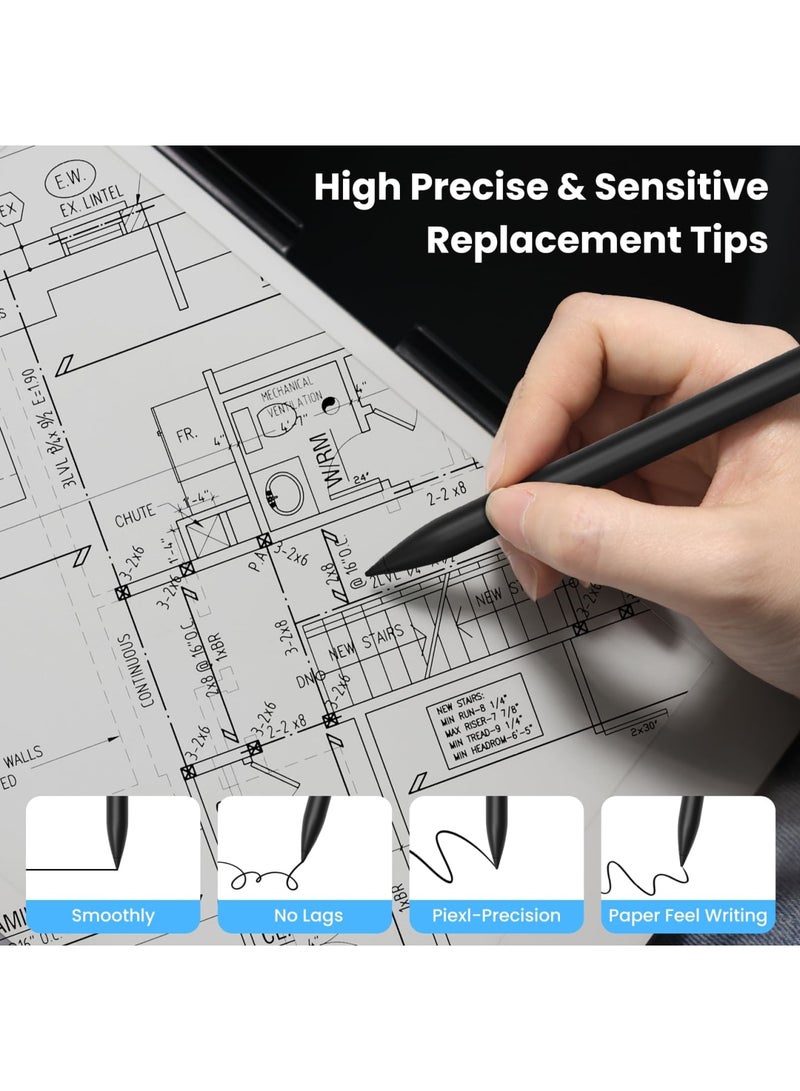 SYOSI 6 Pcs Replacement Marker Pen Tips with Removal Tool for Remarkable Paper Pro, Durable Stylus Nibs for Precise Writing and Sketching, Compatible with Digital Notebooks and Drawing Tablets (Black) - Image 4