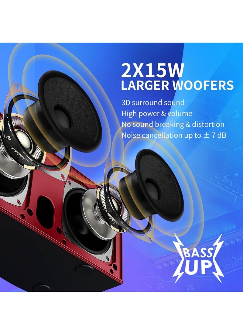 Smart Berry Karaoke Machine for Adults and Kids – Portable Bluetooth Speaker with 2 Wireless Microphones, PA Speaker System for Indoor & Outdoor Parties, Family Singing Fun  - Image 2
