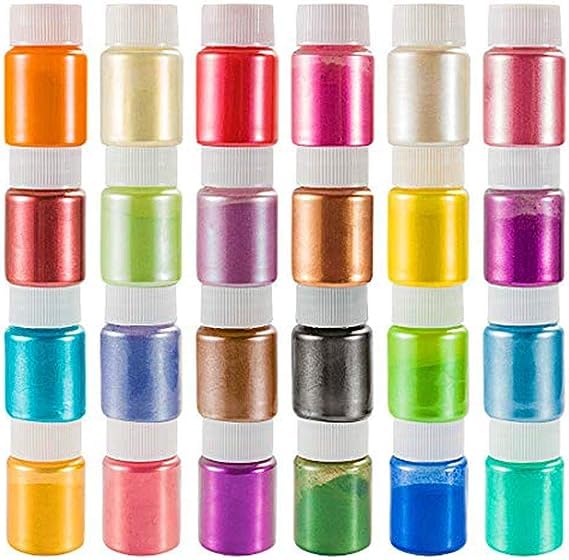 KEDIA Mica Powder Pigment 24 ColorNonToxic Safe Natural Epoxy Resin Dye Pigment Powder for DIY Slime Coloring and Bath Bomb ColorantPaint Craft 5g - Image 1