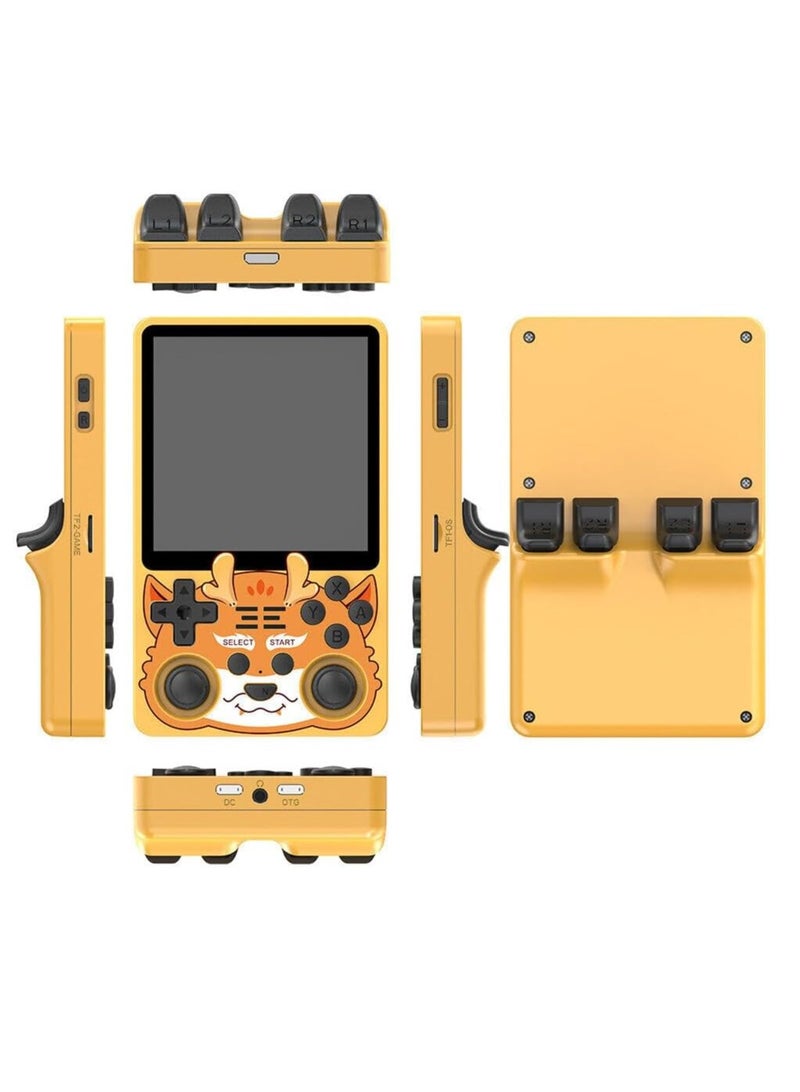 باوكيدي وحدة تحكم ألعاب محمولة RGB20SX مع 10000 جيجا، وحدة تحكم ألعاب محمولة 4 بوصة IPS مفتوحة المصدر Linux Retro، بطارية 5000 مللي للأطفال البالغين (أصفر، 128 جيجابايت) - Image 2