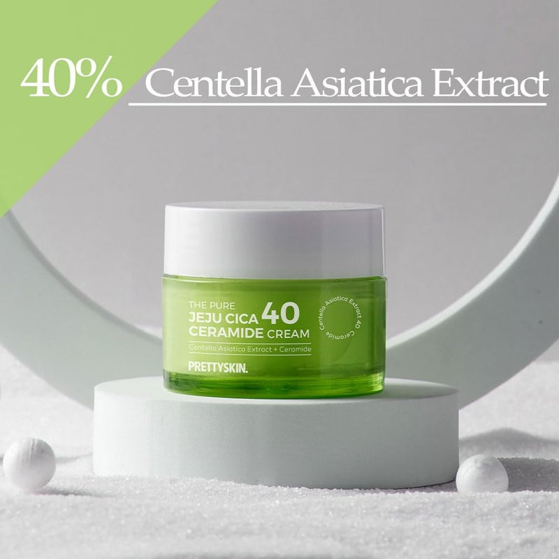PRETTYSKIN Centella Asiatica 40% Gel Creamâ€“Korean Face Moisturizer with Hyaluronic Acid, Ceramide NP & Shea Butterâ€“Lightweight, Non-Sticky Hydration for Sensitive, Dry & Combination Skin (1.75 fl oz) - Image 2