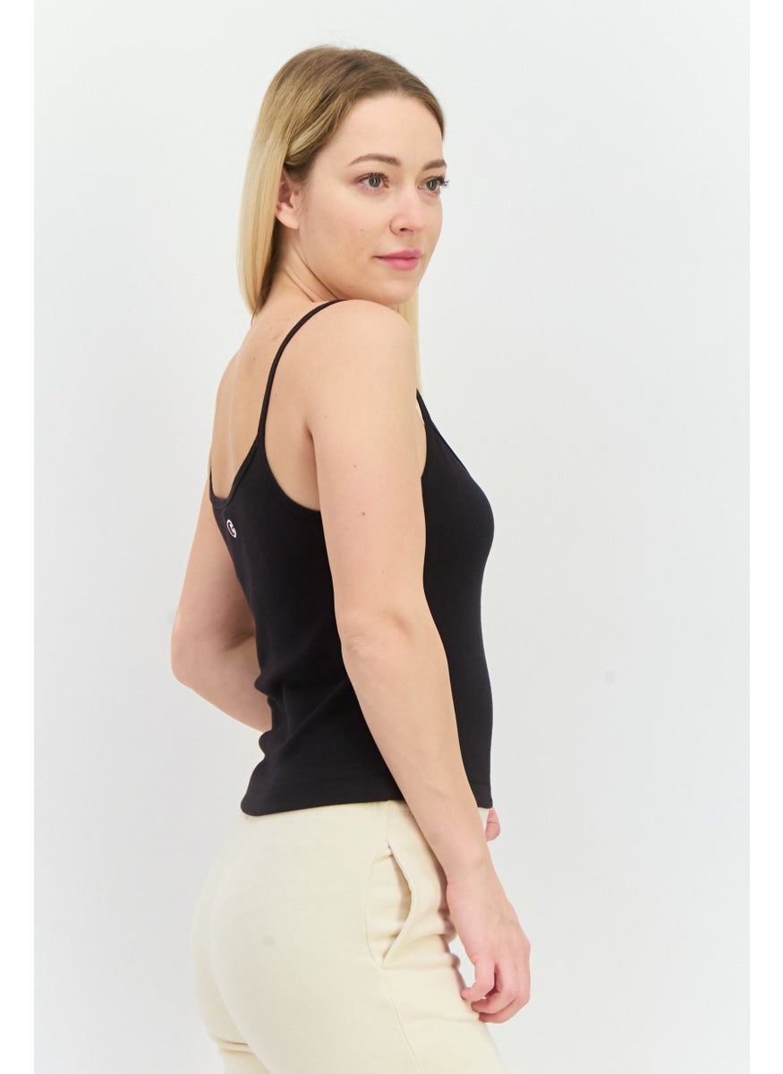 Champion Women Slim Fit Sleeveless Training Top, Black  - Image 2