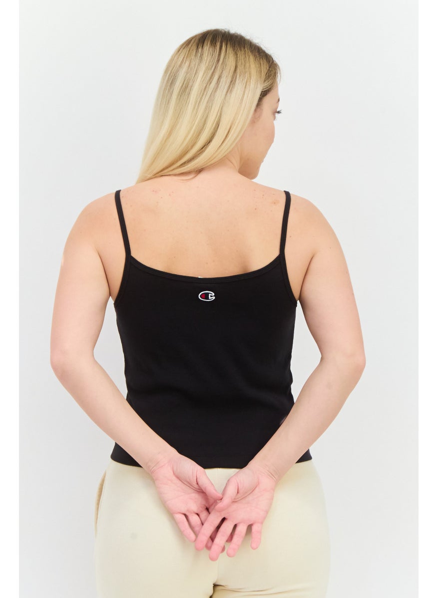 Champion Women Slim Fit Sleeveless Training Top, Black  - Image 3
