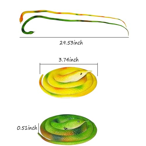 Winbar Realistic Rubber Snakes 6PCS 30 inch Realistic Rubber Snakes Stretchy Limbless Replica Reptiles Flexible Prank Props for Garden Props and Practical Joke - Image 5